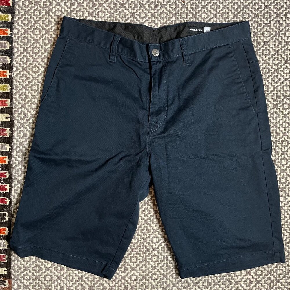 Volcom Vmonty Stretch Shorts Dark Navy Blue Size 33